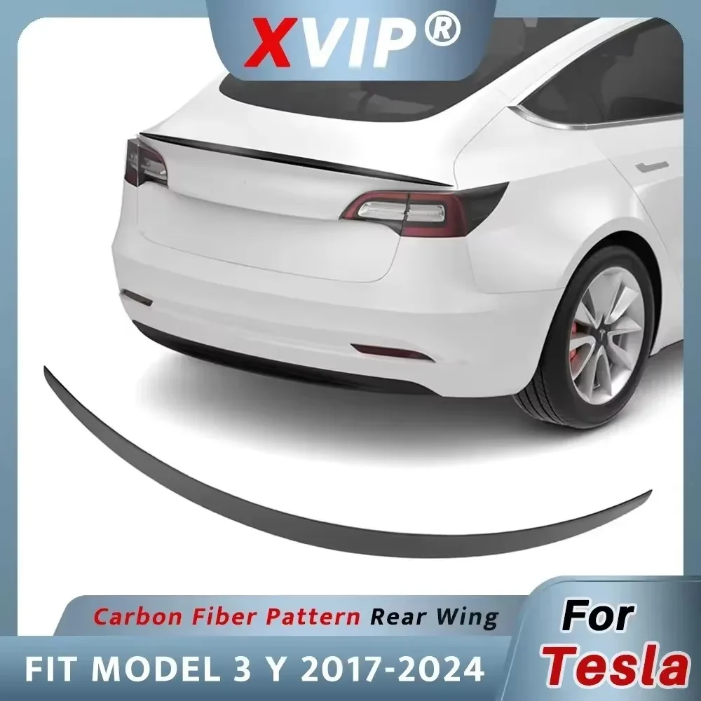 

XVIP Sport Style ABS Spoiler Wing Rear Trunk ABS Tail Exterior Parts Carbon Fiber For Tesla Model 3 17-23 Highland Model Y 21-24