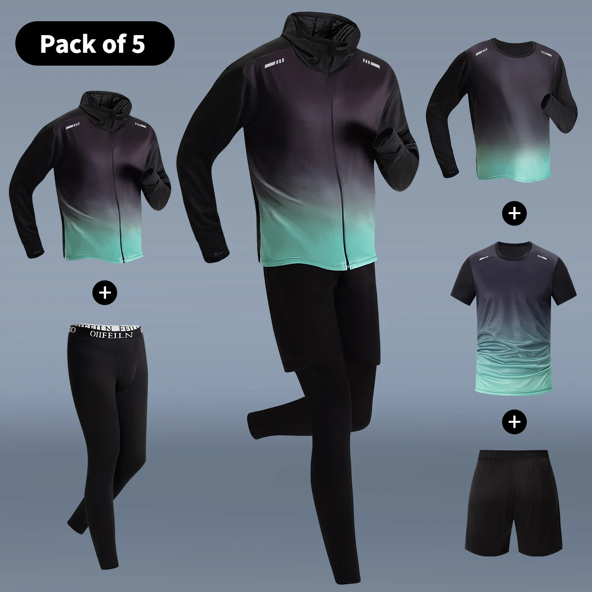 NONE 5-Piece Men's Sport Set Black 5