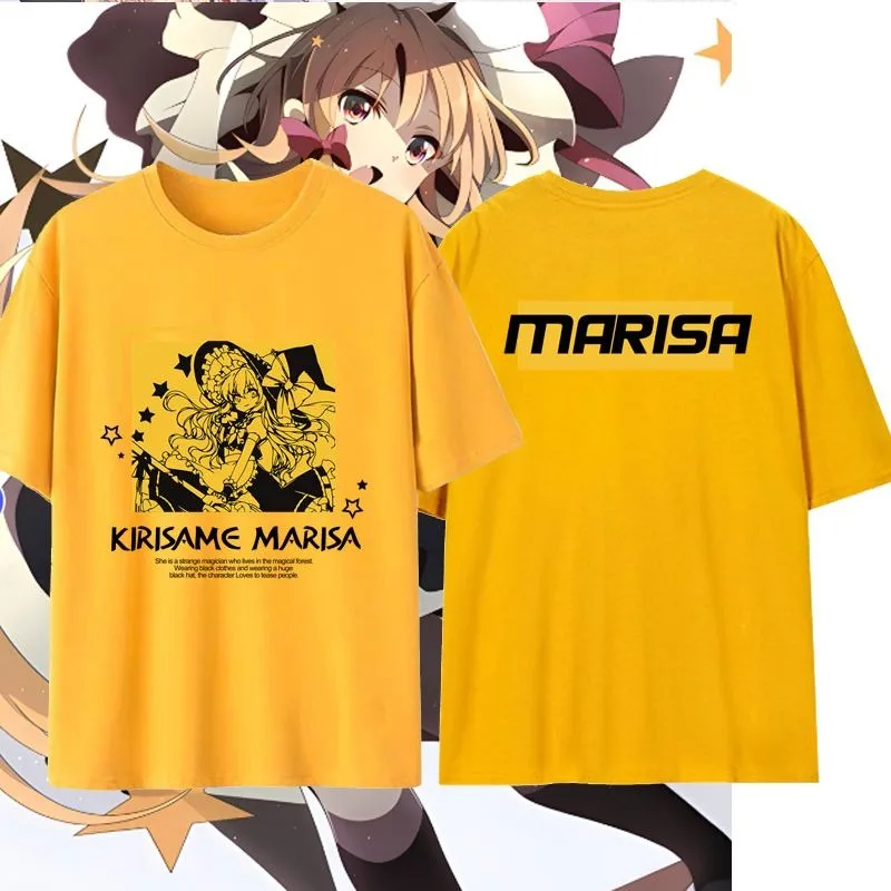 Game Kirisame Marisa Project Touhou Printing T-shirt Fashion Round Neck Short Sleeve Japanese Anime Streetwear Anime Clothes