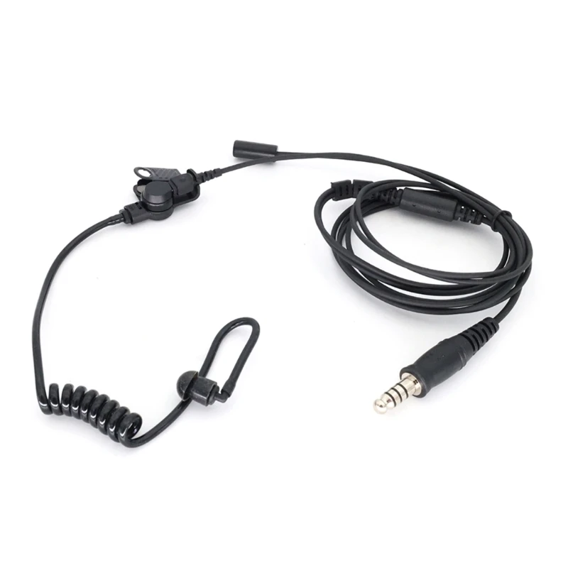 

7.1mm Tacticals Telescopic Acoustic Air Tube Headset Heavy Duty Mic Headphone 7.1mm Plug for Radios Walkie-talkie Dropship