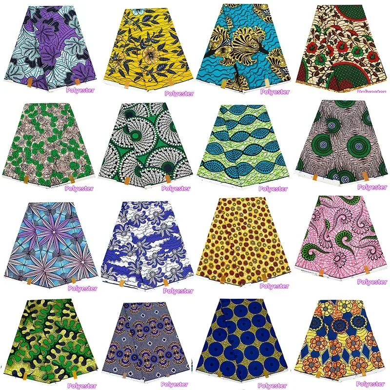 African Fabric Nigeria Polyester Ankara Fabrics Block Prints Batik High Quality Sewing Cloth FP6503