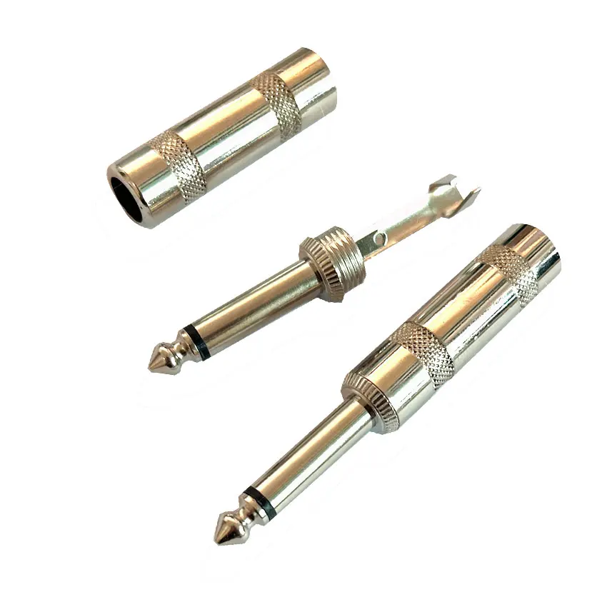 

2-5pcs 6.35mm Mono/Stereo jack plug male connector Microphone Welding line HeadPhone stereo 1/4" 6.35mm Audio Plug