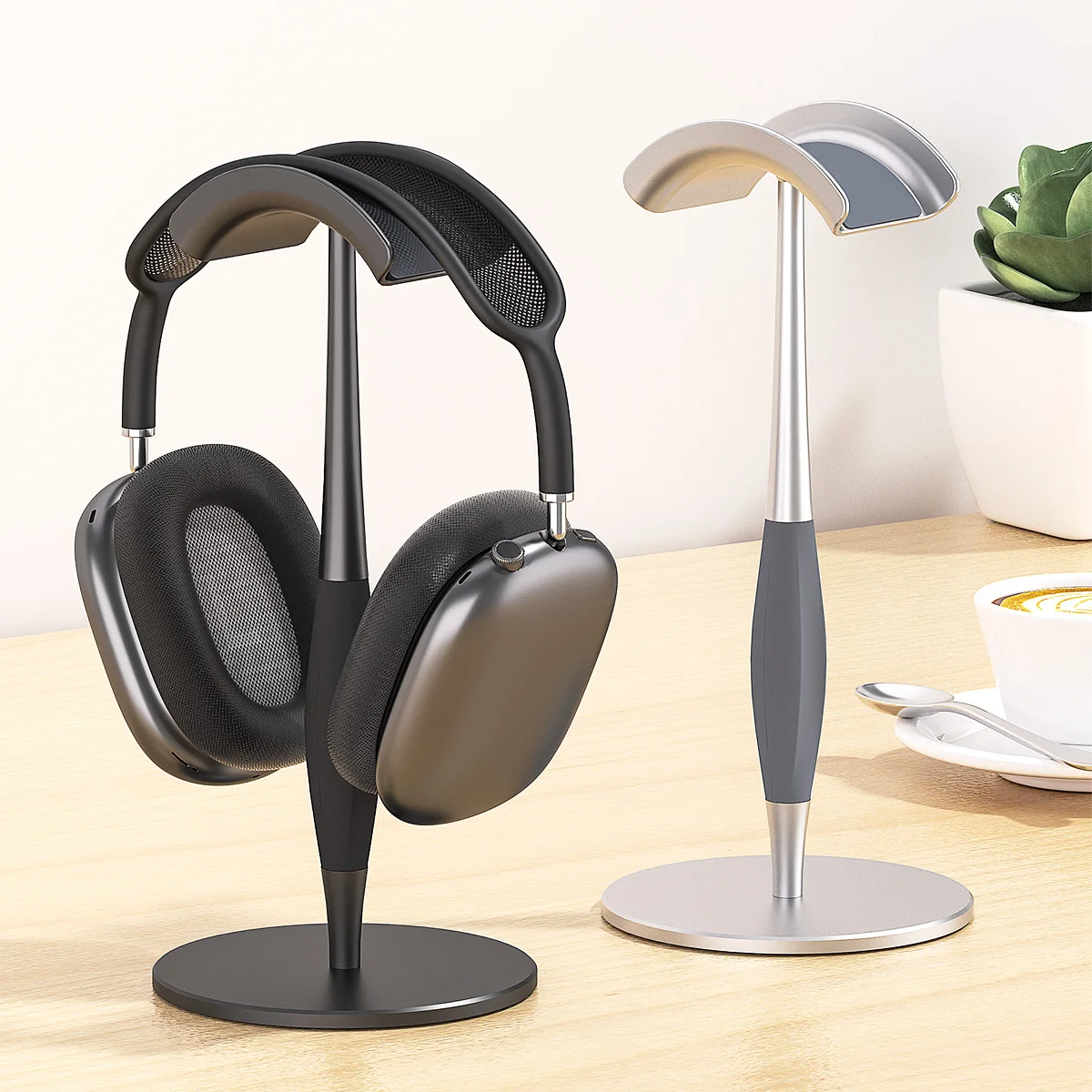 Suporte universal para fone de ouvido, alumínio, magnético, auto-sleep, prateleira de exibição para airpods max com almofada de silicone antiderrapante