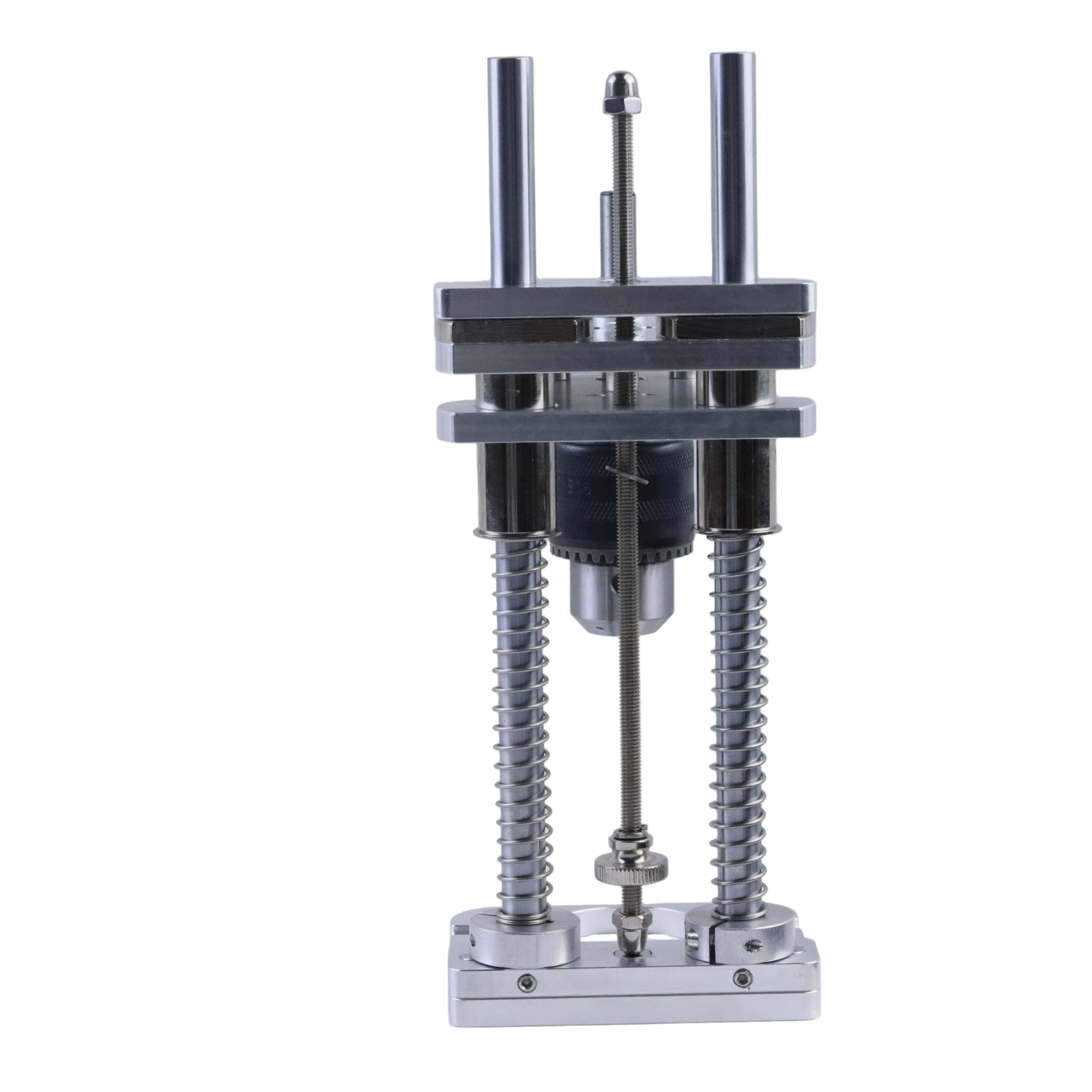 Aluminum Alloy Dual Plate with Nickel-Plated Shaft Vertical Drill Guide Stand for Woodworking