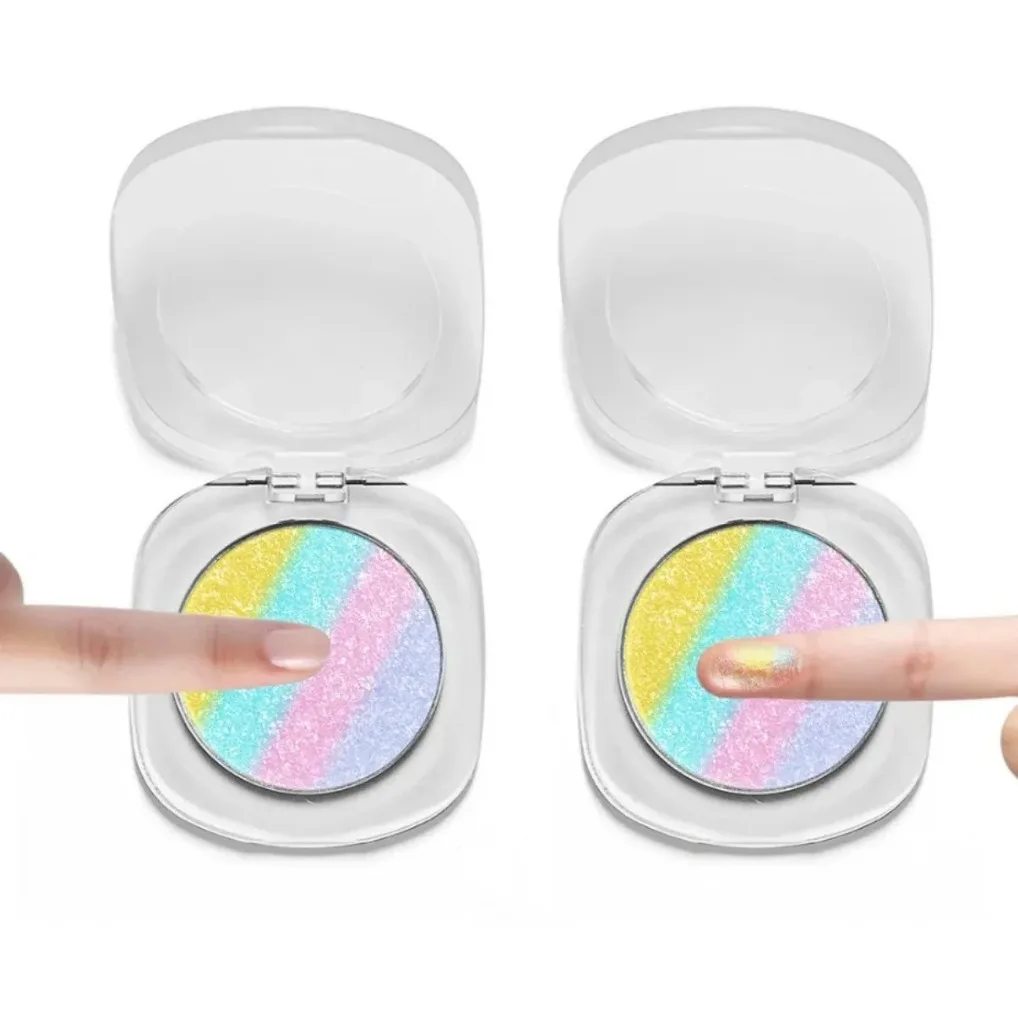 Private Label Chameleon Highlighter Rainbow Multicolor Diamond Eyeshadow Cream Multi-Use Lipgloss Blush Wholesale Makeup Blusher
