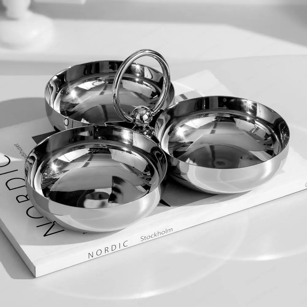 

Тарелка из нержавеющей стали 304, тарелка для сухофруктов, бытовой чайный столик, миска для нулевой еды, креативная тарелка с орехами, тарелка с фруктами, украшение для обеденного стола