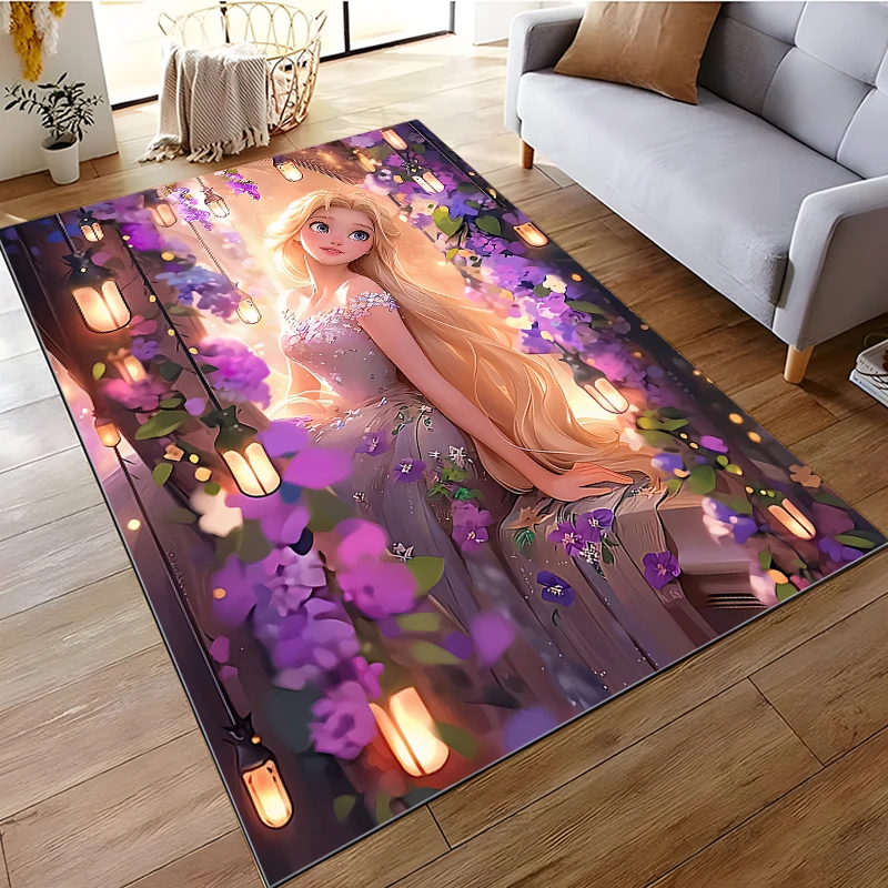 Disne Movie aggrovigliato Rapunzel Princess Pattern tappeti tappetini da gioco per camera da letto tappeto tappeto per soggiorno tappetino per