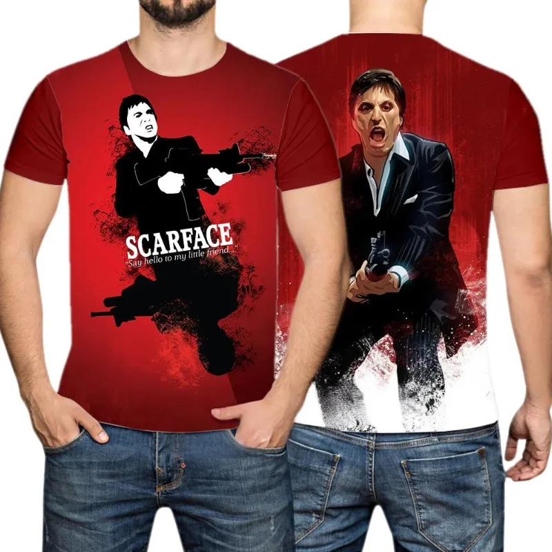 Hot Classic Movie Scarface Tony Montana 3D Print T-shirt Male Summer Fashion Men Women Cool T-shirts Street Hip-hop Clothing