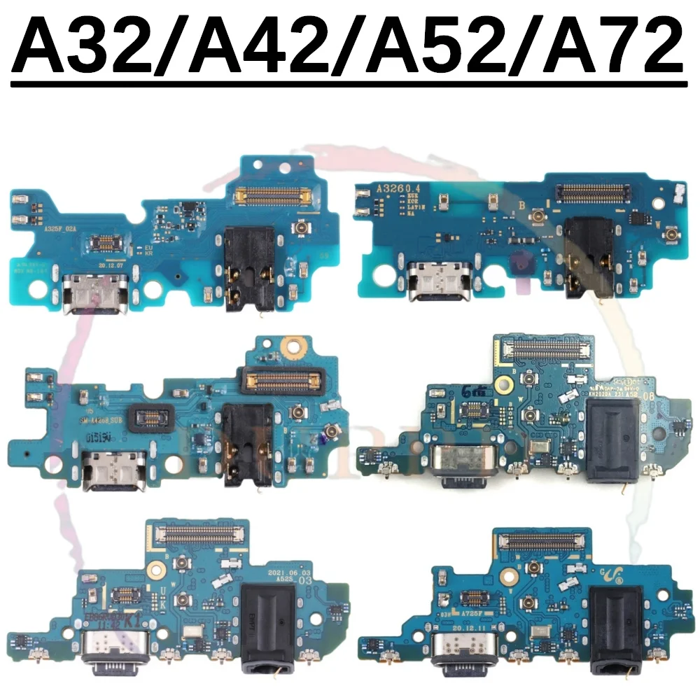 For Samsung Galaxy A32 A42 A52 A72 4G/5G Dock Connector USB Charger Charging Port + Mainboard Main Mother Board Flex Cable