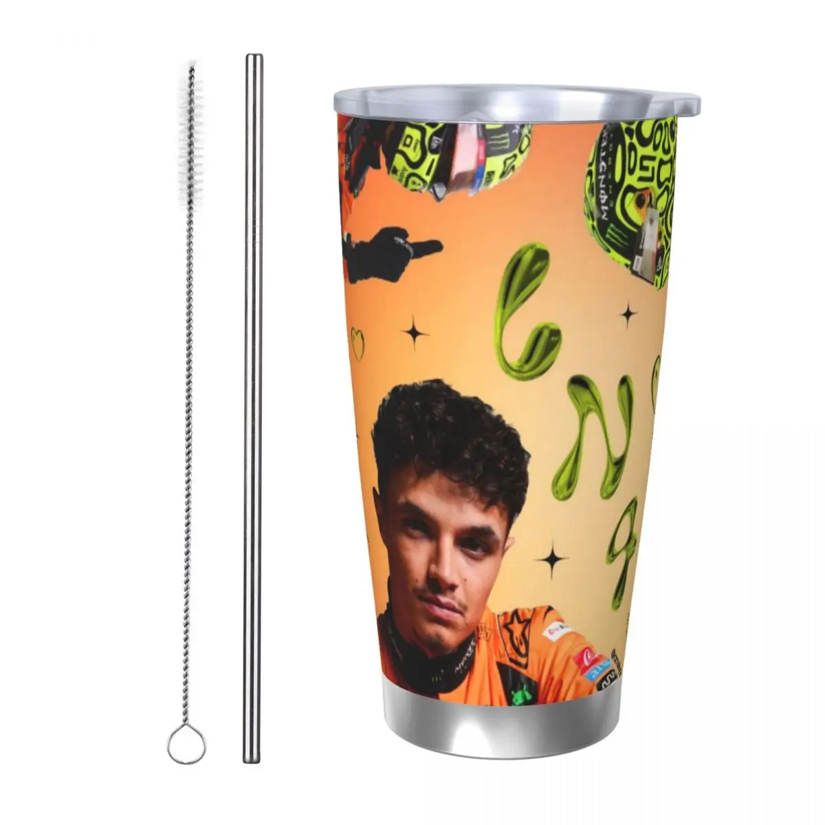 Lando Norris 20oz Stainless Steel Insulated Thermal Coffee Car Cup Cold Hot Mugs Vacuum Flask
