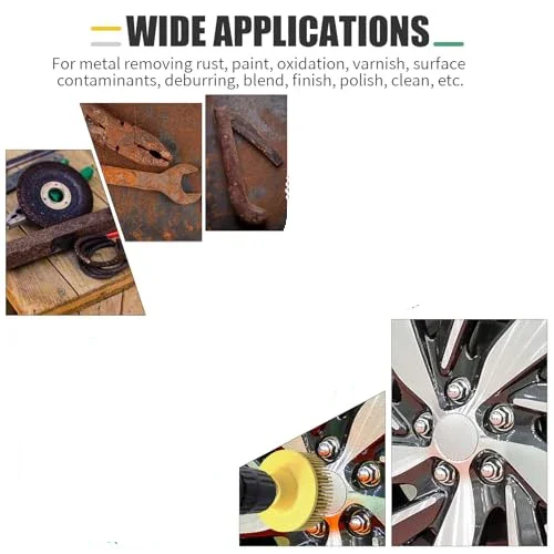 4Pcs 1Inch 25MM Abrasive Bristle Disc Kit with Backer Holder 1/4 Inch Shank for Metal Deburring Polishing Cleaning Rust Removal