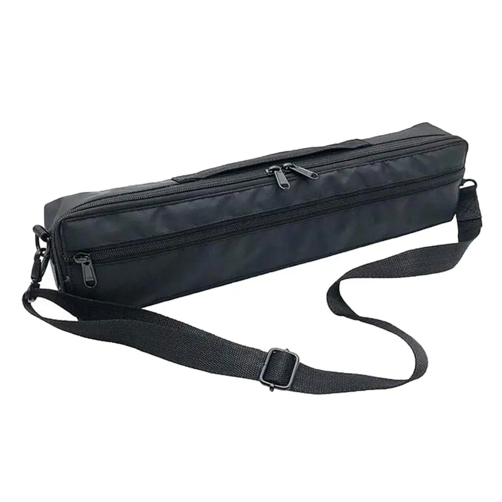 Durable 17 Holes Flute Case Cover Bag Black Plushed with Shoulder Strap Accs