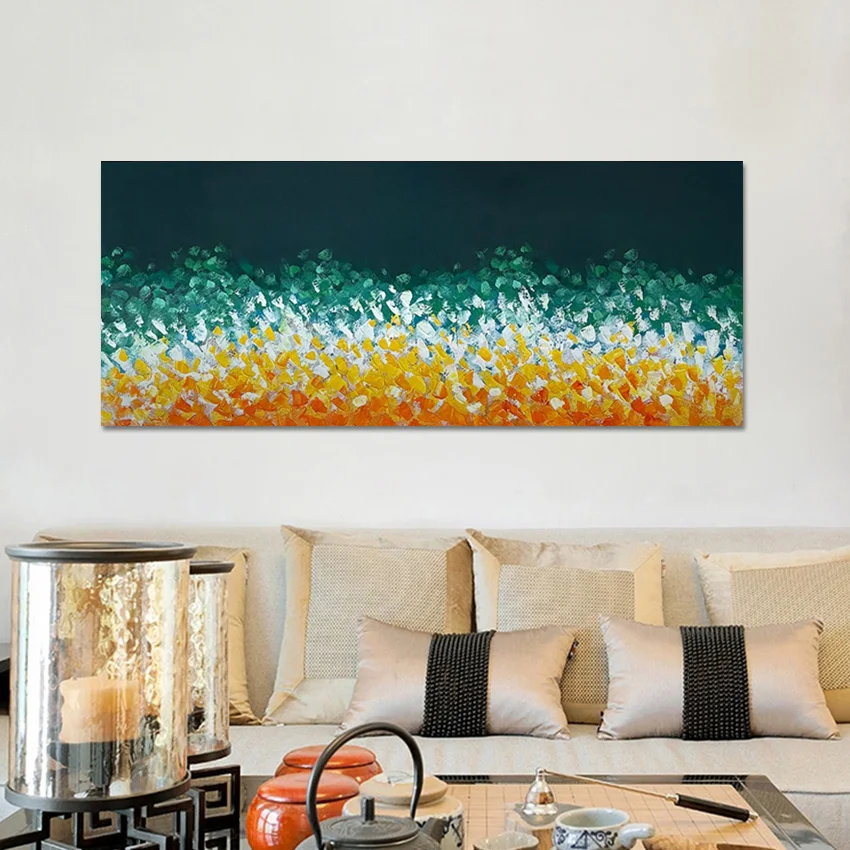 

Long Size Seaside Design Modern Abstract Textured Paintings Wall Pictures For Bedroom Home Picture Artwork Unframed