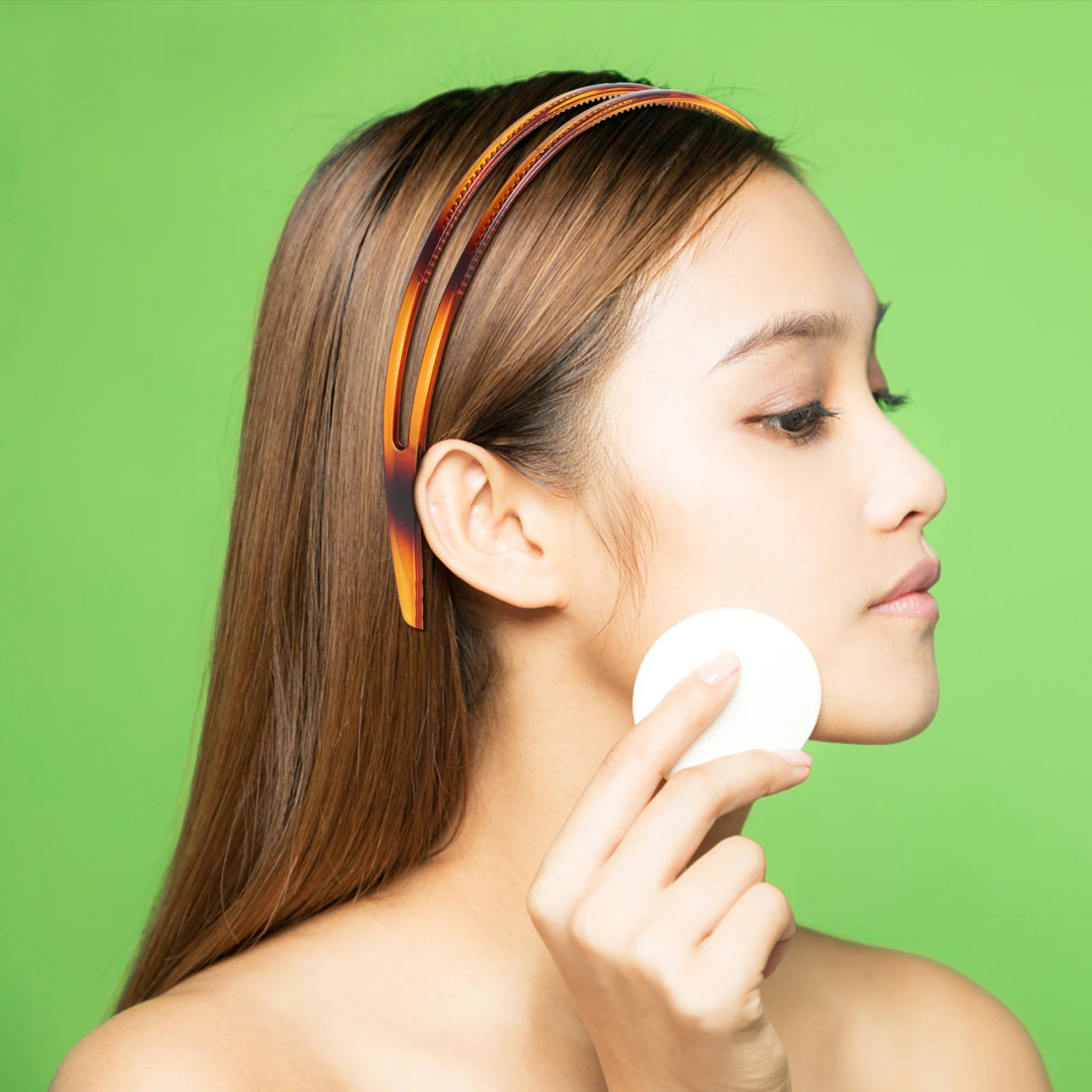 

2Pcs Women's Thin Headbands Non-Slip for Makeup Hair Styling Shower Face Wash Workout Curly Hair Girls Fashion Headband Comb Set