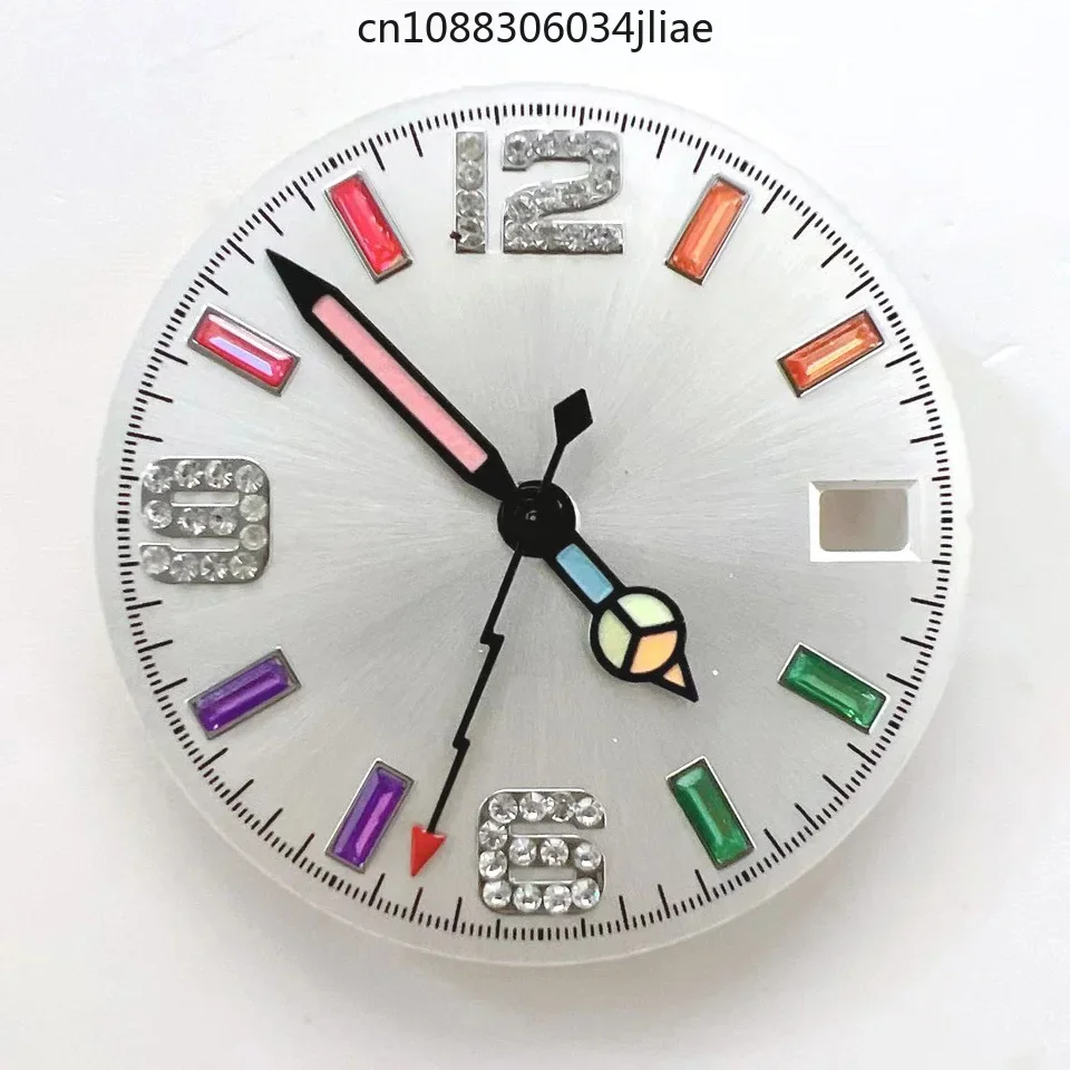 Watch accessories 28.5mm dial + needle, sun pattern rainbow scale, suitable for NH35/36/4R/7S