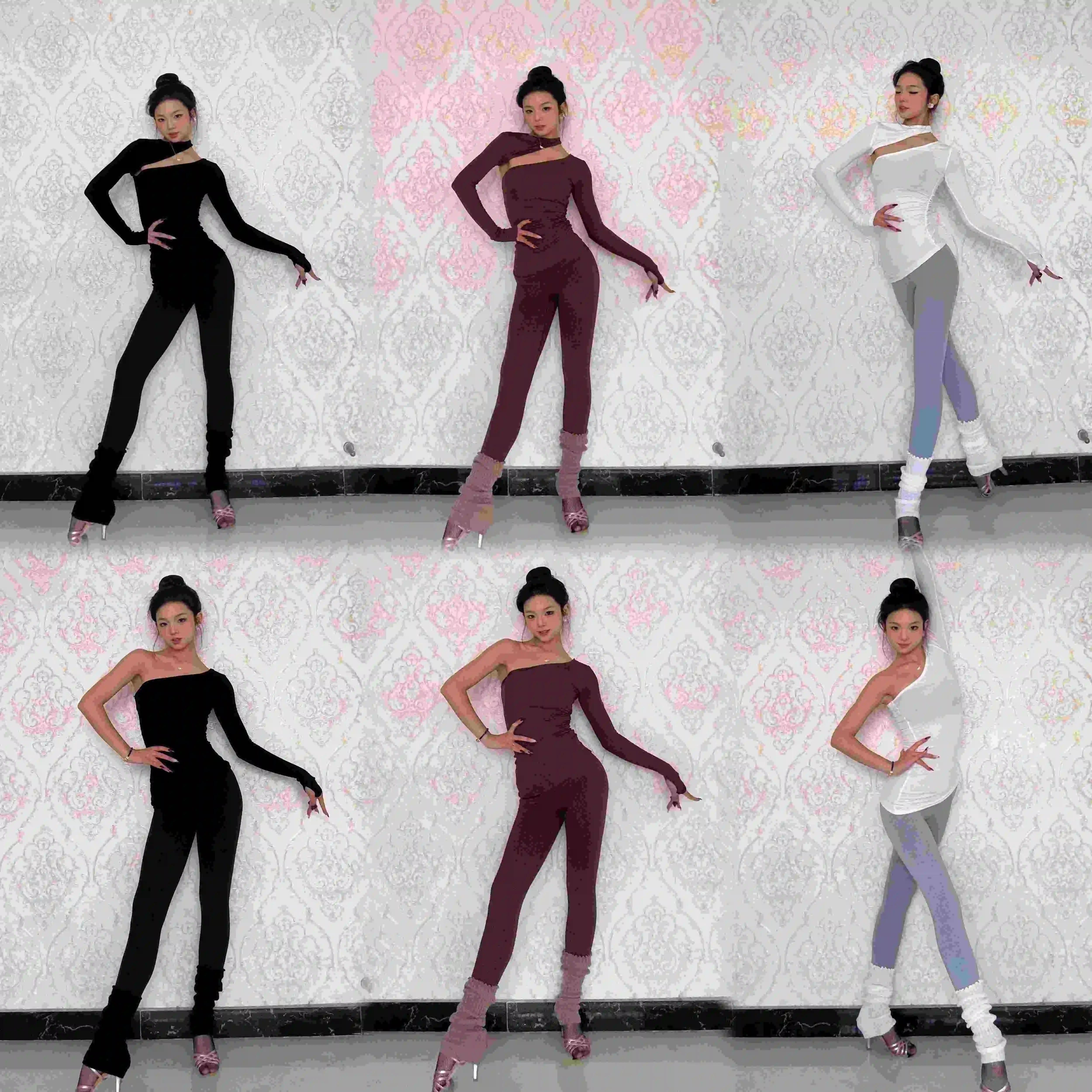 

Winter Latin Dance Practice Clothes For Women Long Sleeves Tops Soft Leggings Yoga Pants Adult Cha Cha Training Outfits DNV26076