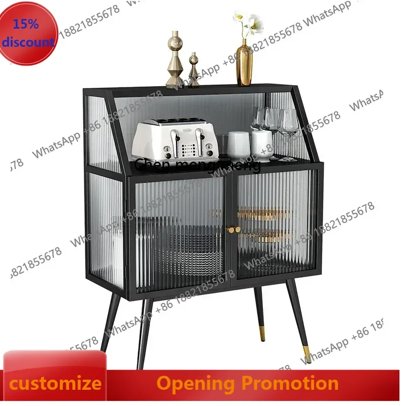 

new style Nordic Light Luxury Meal Side Cabinet Glass Simplicity Modern Living Room Side Cabinet Locker Storage Cabinet ss 7304