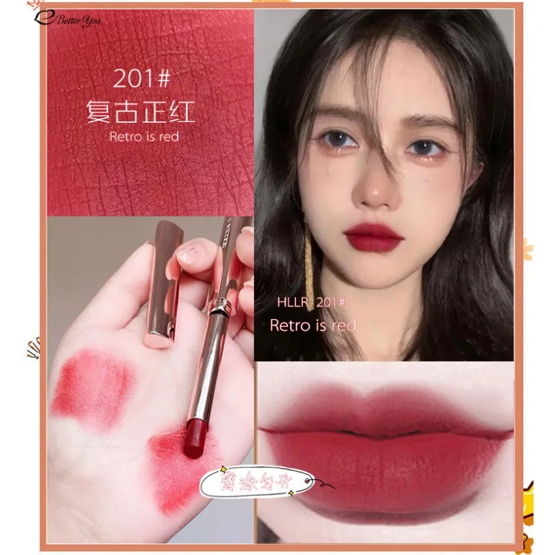 Small Gold Bars Lipstick Matte Long Lasting Moisturing Sexy Red Lip Stick Non Fading Waterproof Lipsticks Makeup For Women Gift