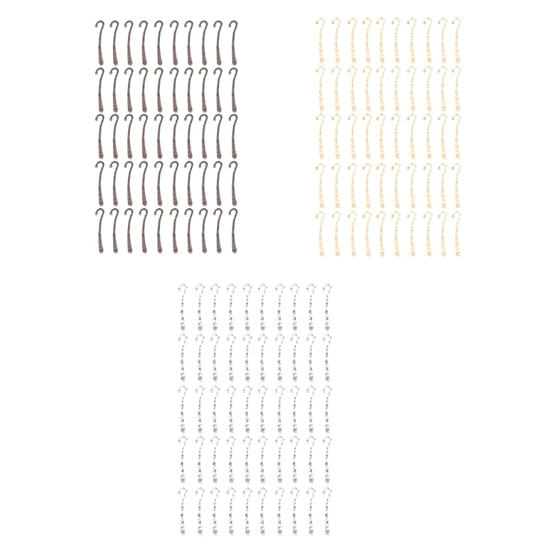 50Pcs Vintage Metal Bookmarks Hairpin Hook Bookmarks for Teacher Book Lover Dropship