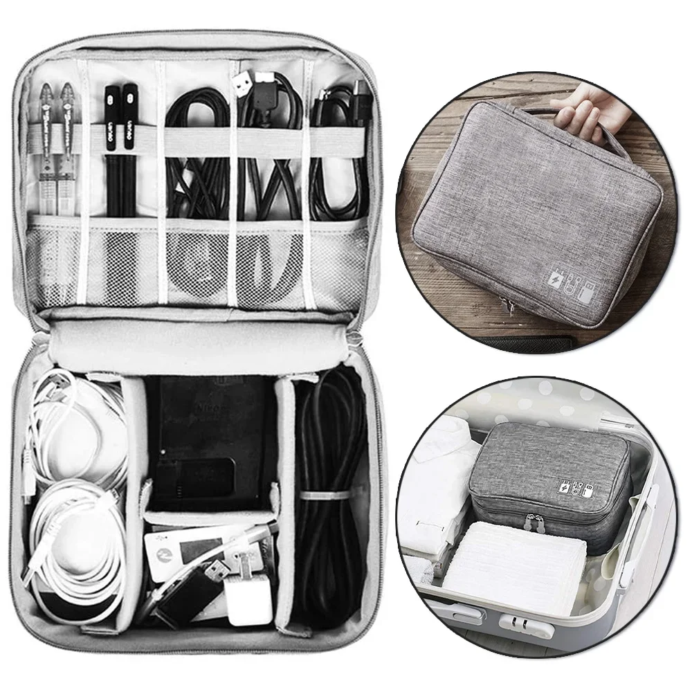 Portable Cable Travel Cable Bag Organizer Cord Usb Gadget Charger Wires Digital Storage Box Cosmetic Bags Pouch Case Accessories