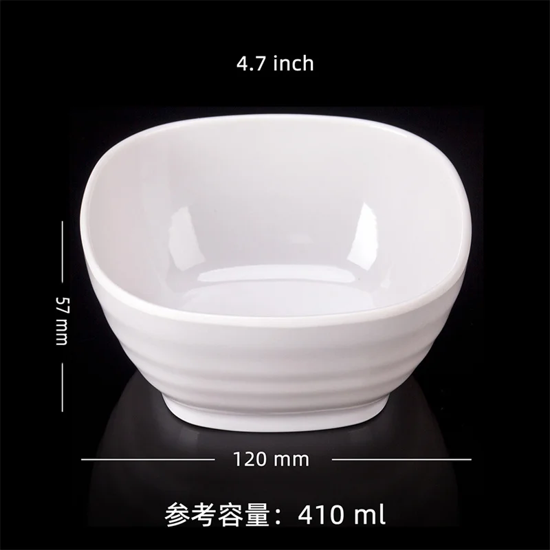White Square Melamine Sugar Bowl Kids Rice Soup Bowls Deep Soy Sauce Dishes Plastic Tableware Cooking Spice Oil Dispenser
