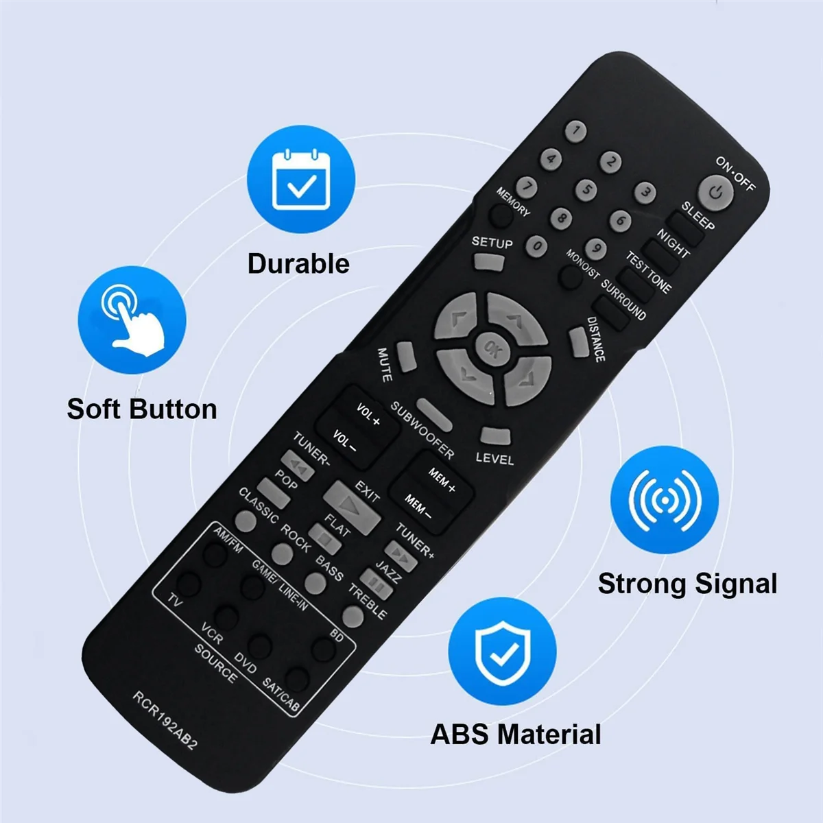 RCR192AB2 Replace Remote Control for RCA DVD Home Theater System RT2760 RT2770 RT2870 RT2870A RT2906 RT2780R RT2910