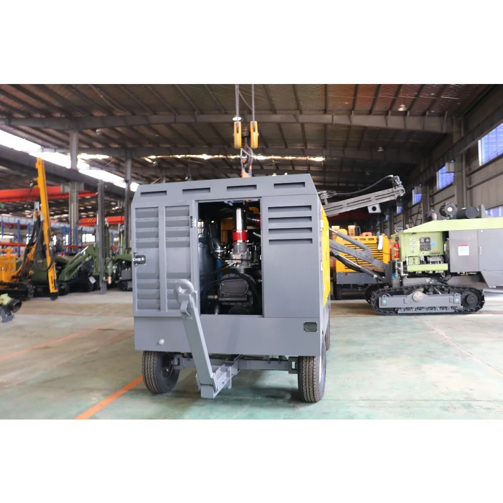 Water Well Drilling Rig Air Compressor Diesel Powered 8-35bar High Pressure Screw Compressor for Mining Construction Use