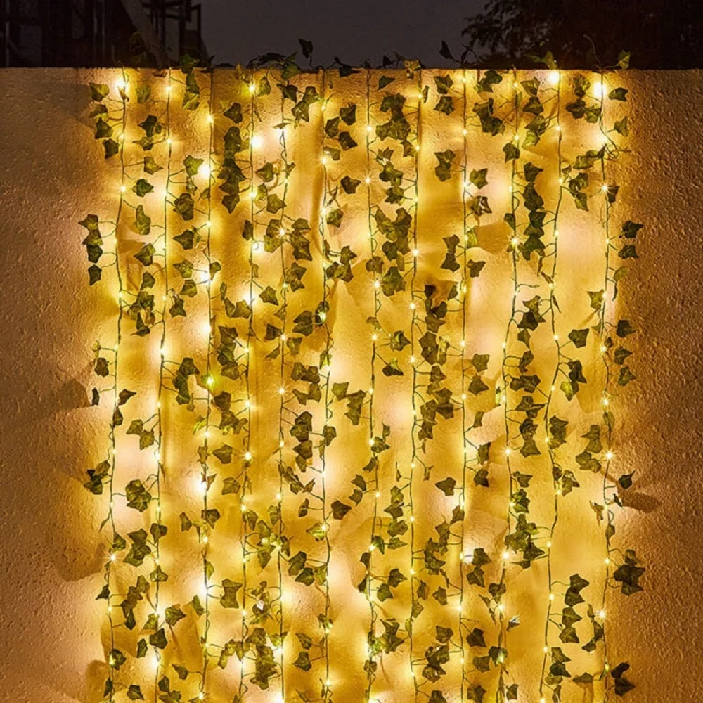 Guirnalda de luces solares para exteriores, 100 LED, alambre de cobre, 8 modos, impermeable, decoración navideña para jardín, boda y fiesta