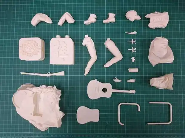 1:6 Resin Die-cast Female Guitarist Character Gray Resin Assembly Kit Needs To Be Colored By Hand