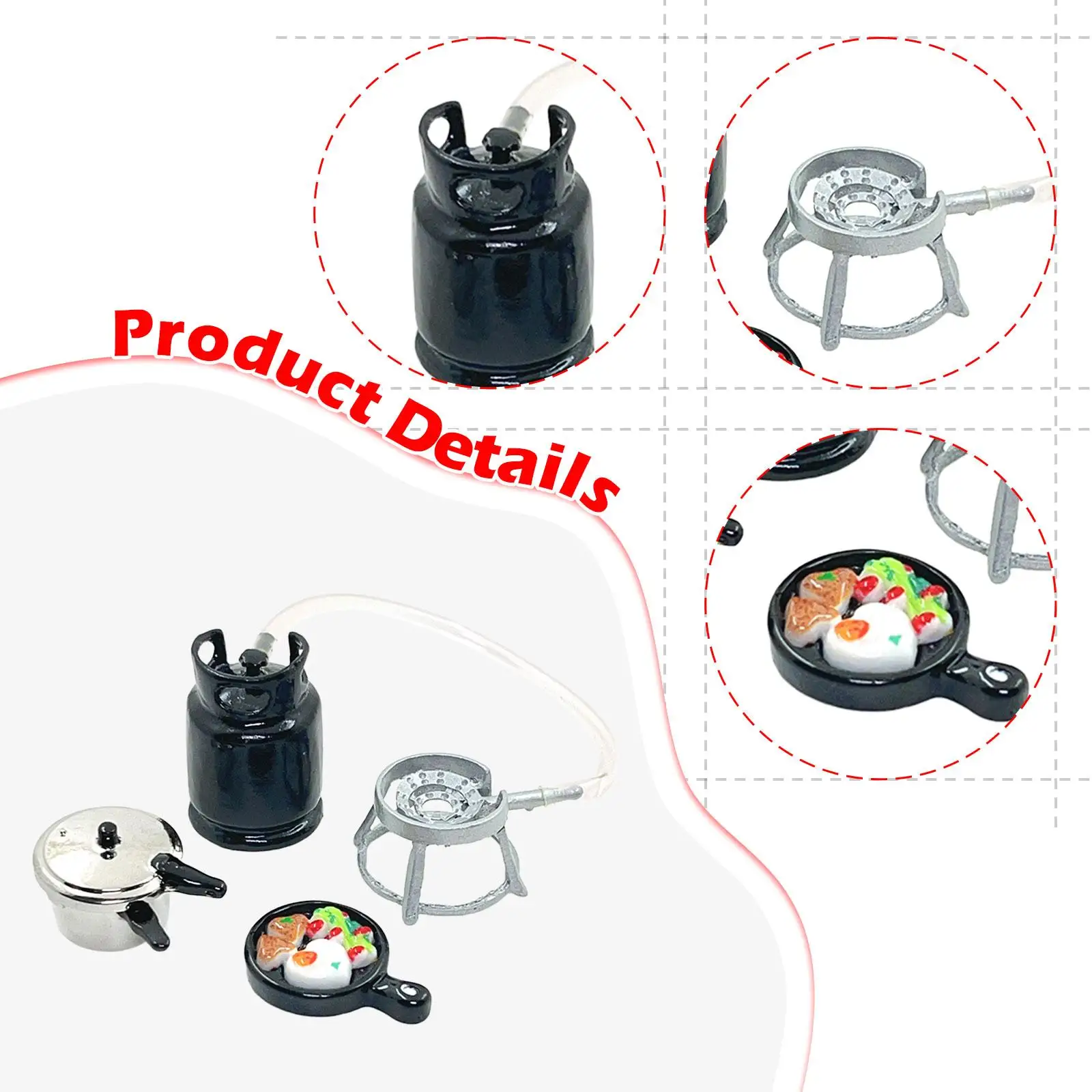 3x 1:6 1:12 Miniaturowe naczynia kuchenne do domku dla lalek Prezenty Miniaturowy zestaw scen