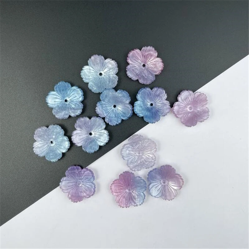 10Pcs/Lot New Creative Acrylic Torus 22MM Acetic Acid 3D Flower Beads Charm Connectors Diy Hair Jewelry Making Resin Accessories