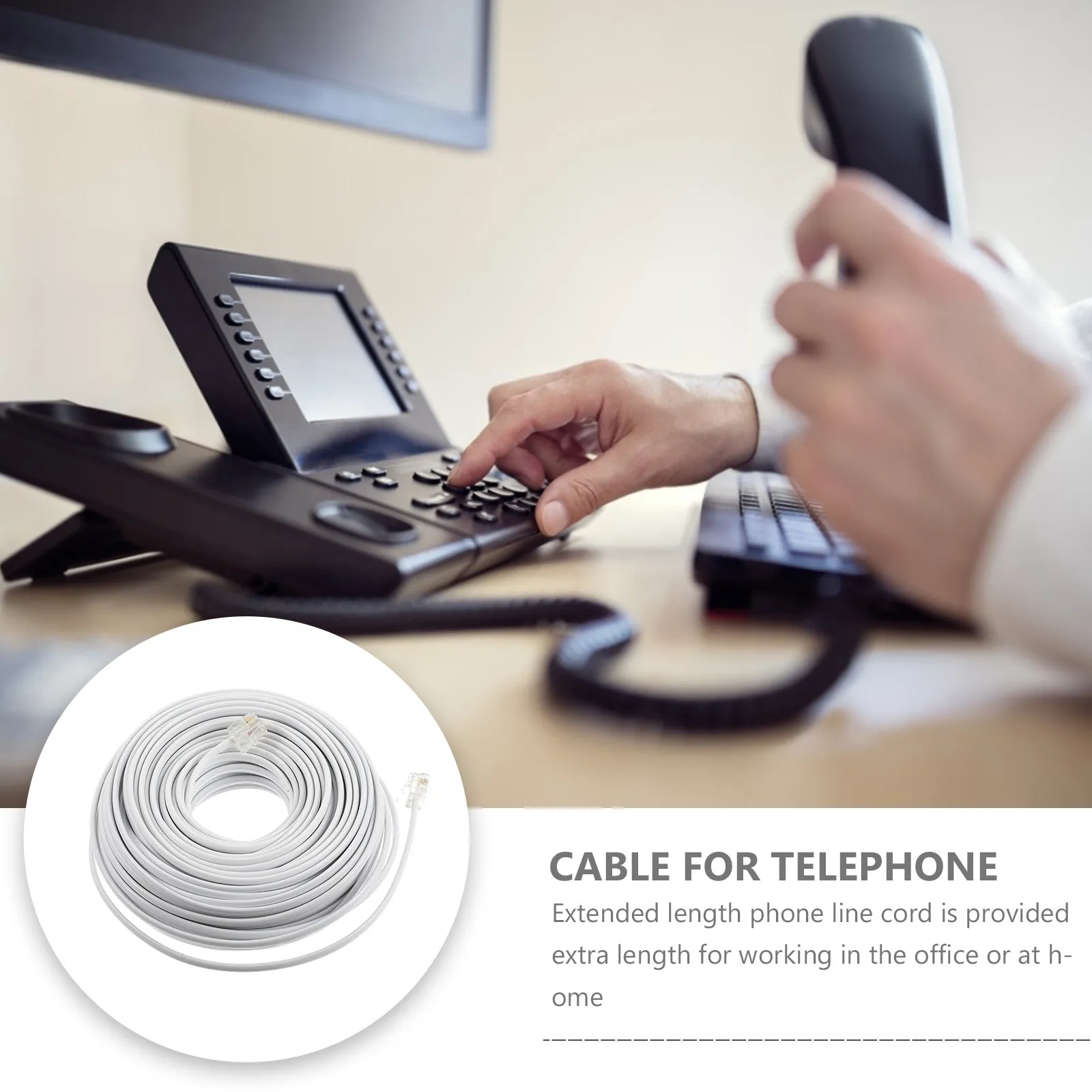 Phone Extension Cord Telephone Cable Rj11 6p4c Plug Couplers Office Home Use Landline Wire Telephone Connecting Line