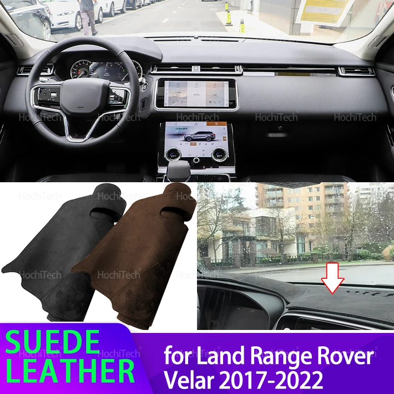 

Car Inner Black Suede Leather Dashboard Cover Dash Mat Carpet Cape Cushion DashMat Pad for Land Range Rover Velar L560 2017-2022