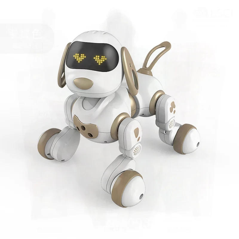 Yingjia 18011 روبوت برمجة ذكي كلب أسود/ذهبي-موسيقى رقص كهربائية للتحكم عن بعد لعبة التعليم المبكر لـ