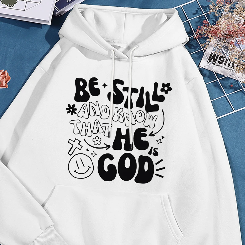 

Be Still And Know That He Is Good Printing Hoodies Men'S Hip Hop Fleece Hoodie Autumn Warm Sweatshirts Fashion Casual Pullover