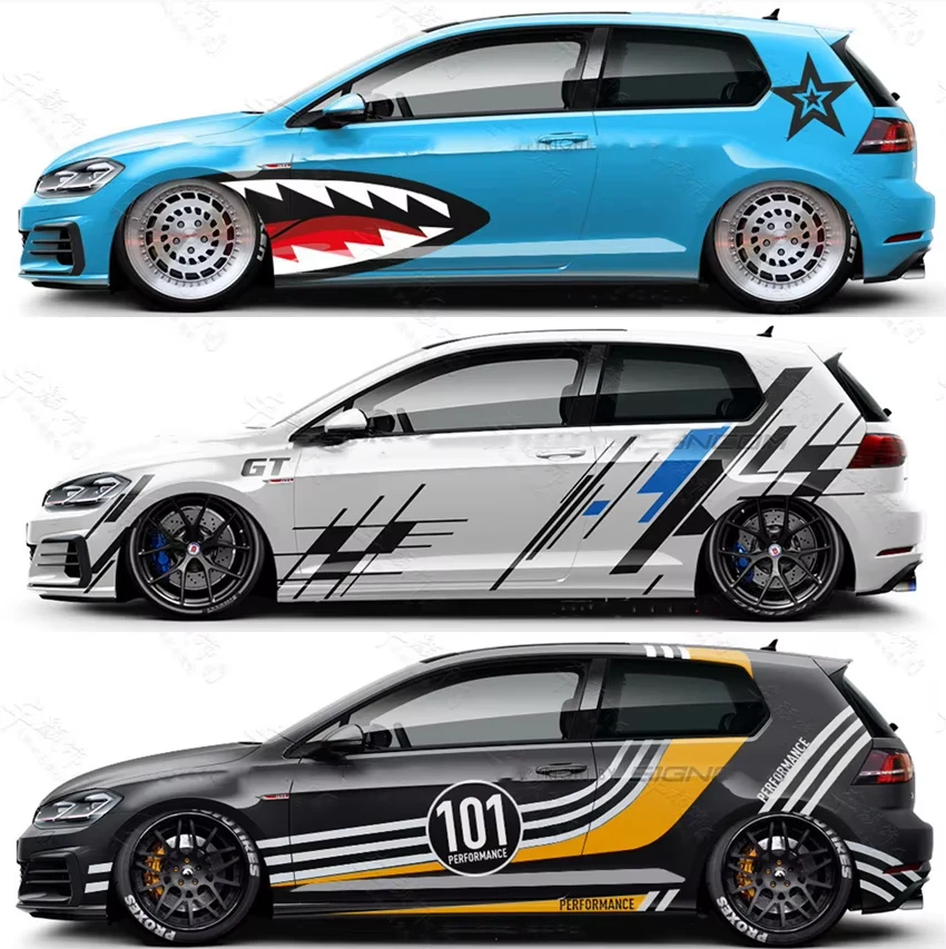Acessórios do carro para vw polo lanlan golf r vinil capa adesivos de carro para golf 5 gti bens do carro para golf 6 7 corpo esporte decalque porta