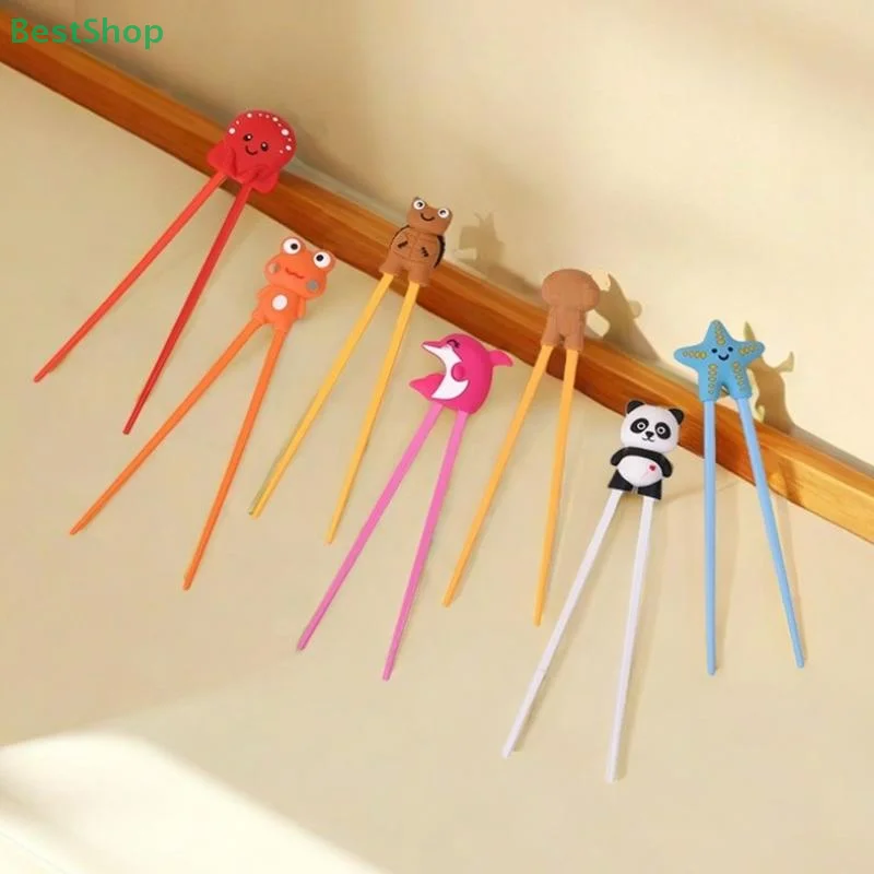 〔Victoria〕Cartoon Animal Kids Training Chopsticks Reusable Children Learning Chopstick Helper