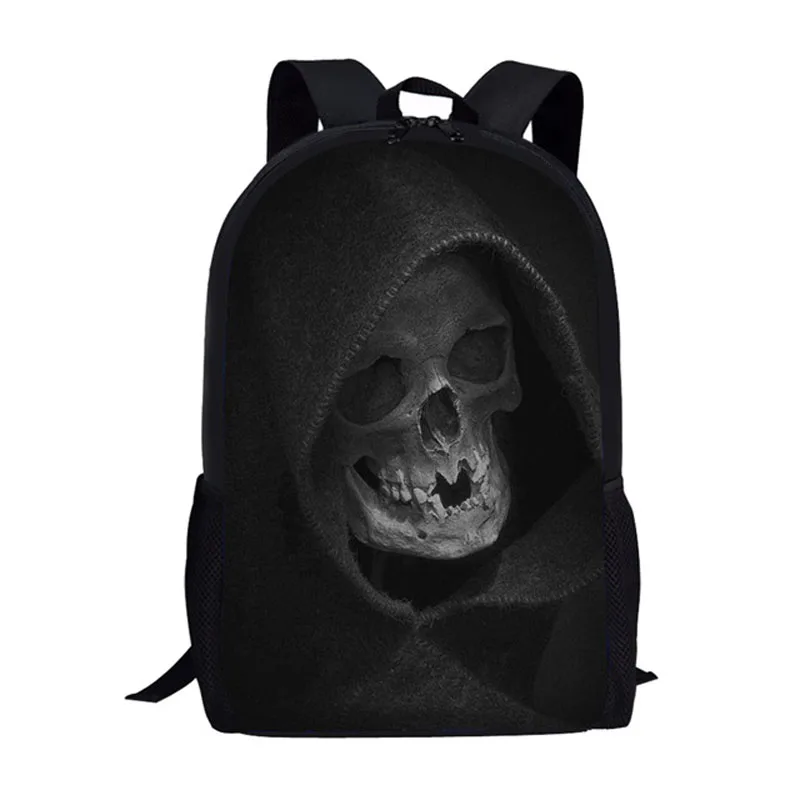 

Cool Black Funk Skull 3D Print School Backpack for Boys Girls Back Pack Teenager Kids Book Bag Casual Shoulder Bags Satchel