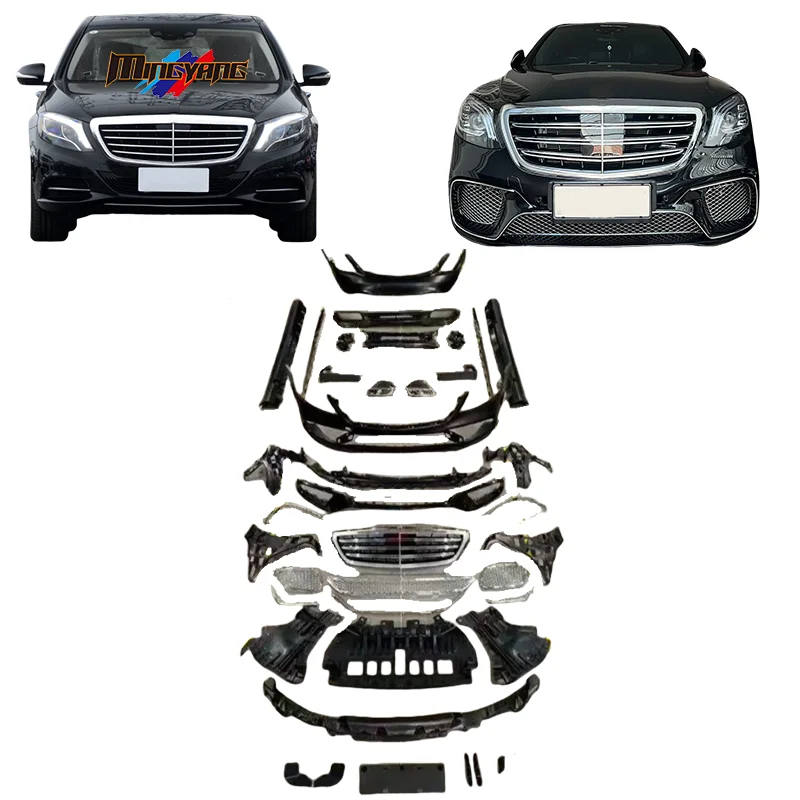 

Hot selling Body kit For Mercedes Benz S Class W222 2014-2020 Upgrade New S65 Design Car Bumper Side skirt Grille bodykit