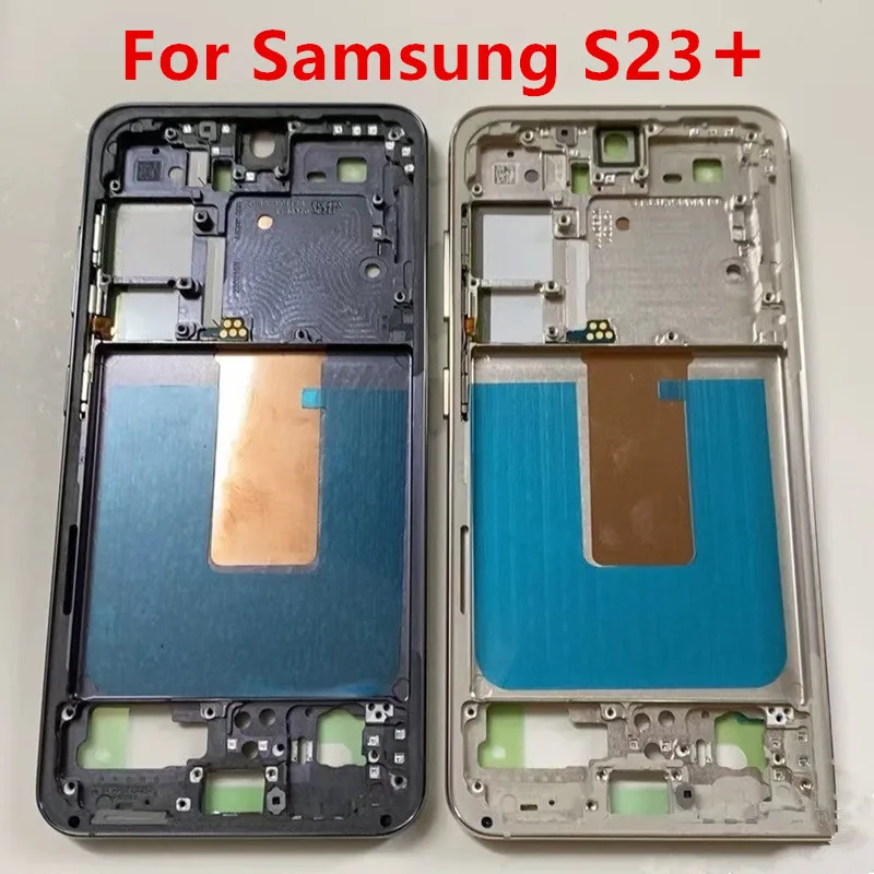 S23Plus Middle Frame For Samsung Galaxy S23 Plus S916 Housing Board LCD Faceplate Bezel Replace Repair Parts + Side Buttons