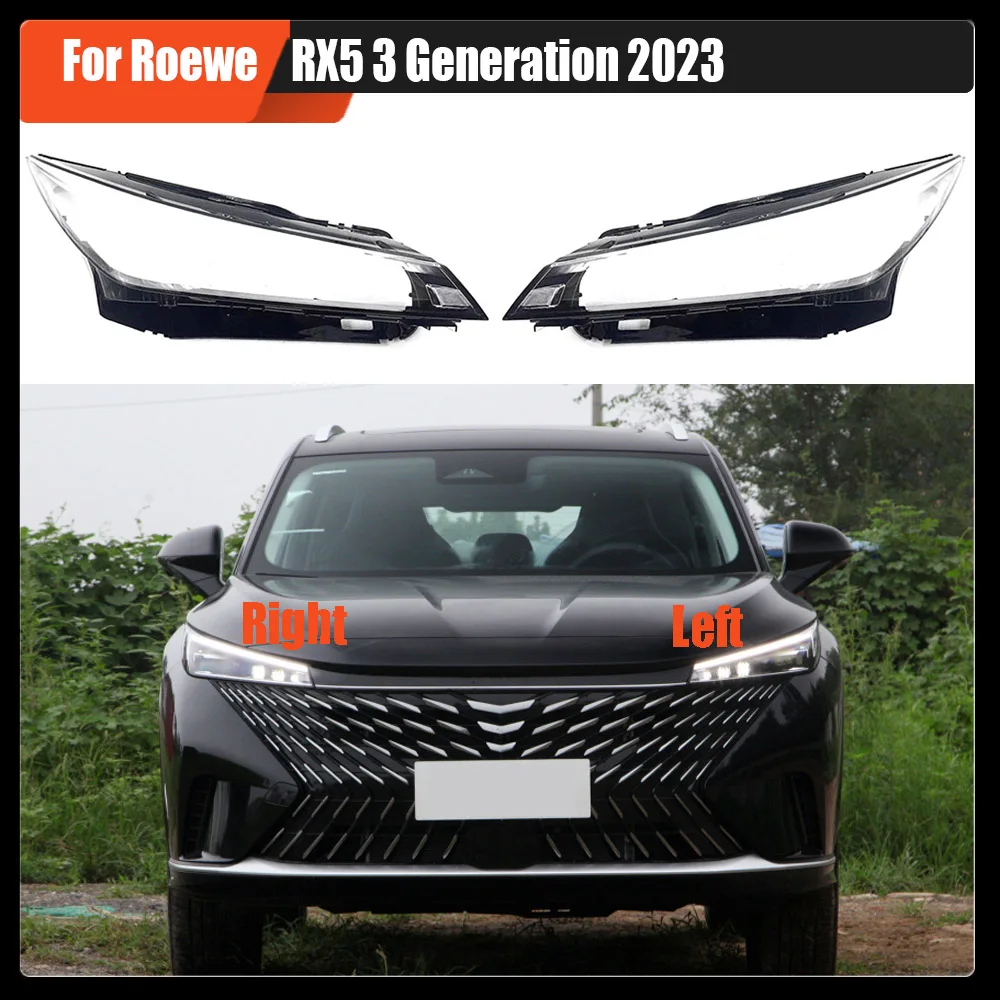 For Roewe RX5 3 Generation 2023 Front Headlight Cover Transparent Mask Headlamp Lamp Shell Replace Original Lampshade Plexiglass