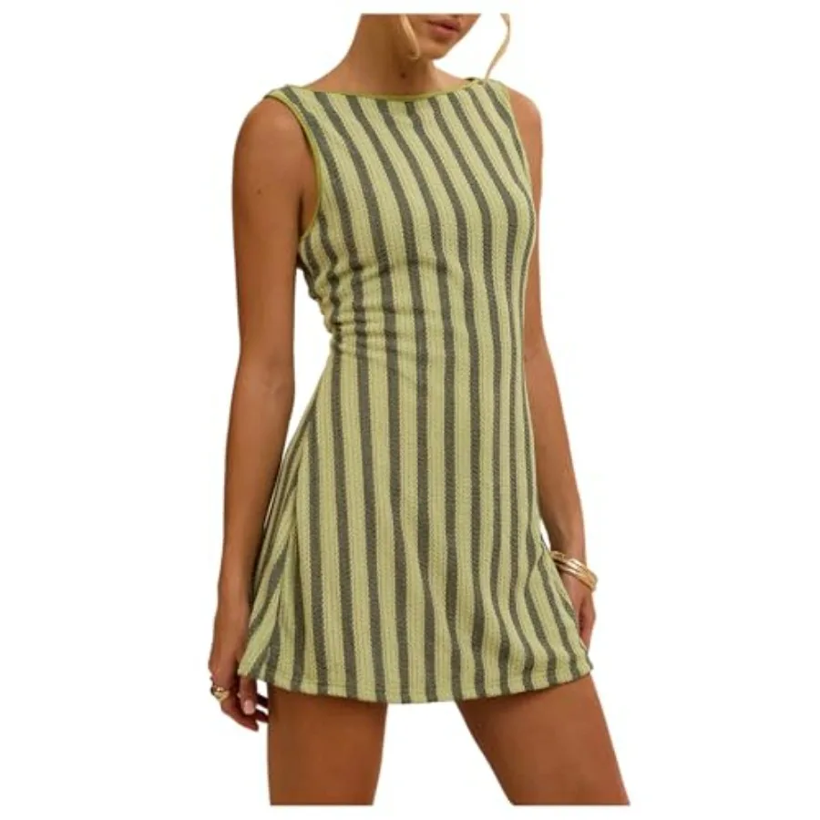 

GORGLITTER Women's Crochet Vacation Summer Mini Dress Sundresses Boho Beach Hawaiian Party Club Graduation Sun Dress