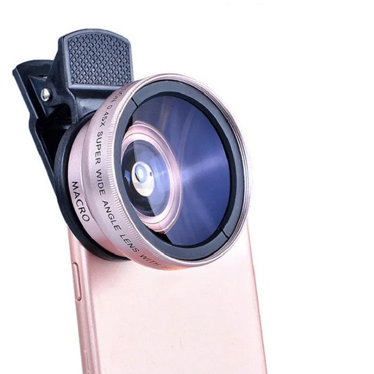 

2 Functions Mobile Phone Lens 0.45X Wide Angle Len & 12.5X Macro HD Camera Lens Universal For iPhone Android Phone Smartphone