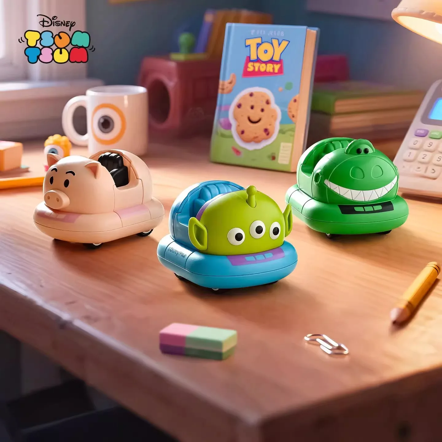 DIY Assembly Car Building Blocks Toy, Disney Tsum Tsum Funny Double Power Bumper Cars, Toy Story Buzz Lightyear Collectible Set view 3