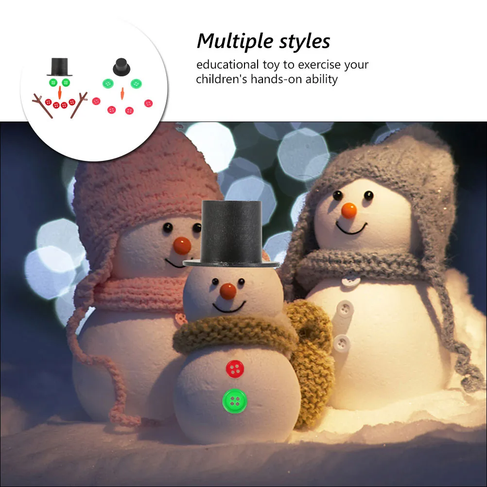 2Sets DIY Snowman Crafting Supplies Festive Holiday Decoration Kit for Childrens Art Projects School Class Teaching Props Xmas