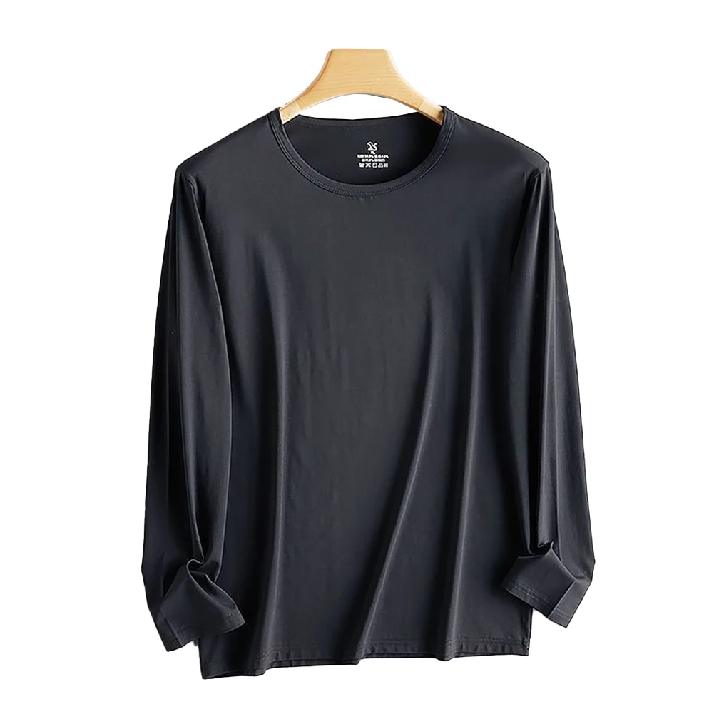 Tops Mens T-Shirt Solid Color Stretchy Undershirts 1pcs All Season Baselayer Long Sleeve Polyester Comfortable