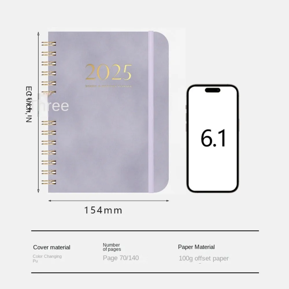 Daily Notebook Hard Cover Journal Weekly Planner Gradient Calendar Schedules Notebooks PU A5 Daily Planner Notepad Record
