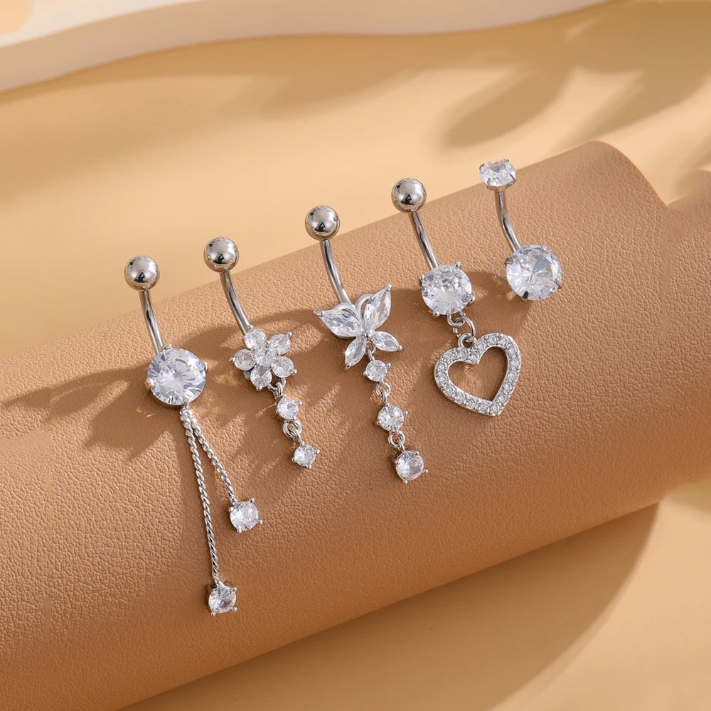 3-5pcs Mixed-Style Sets Dangle Belly Button Rings