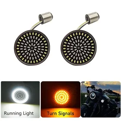 Bullet Style Amber Turn Signal Indicator Lights 1156 1157 SMD LED Panel Bulb For Harley Sportster Touring Electra Glide Dyna