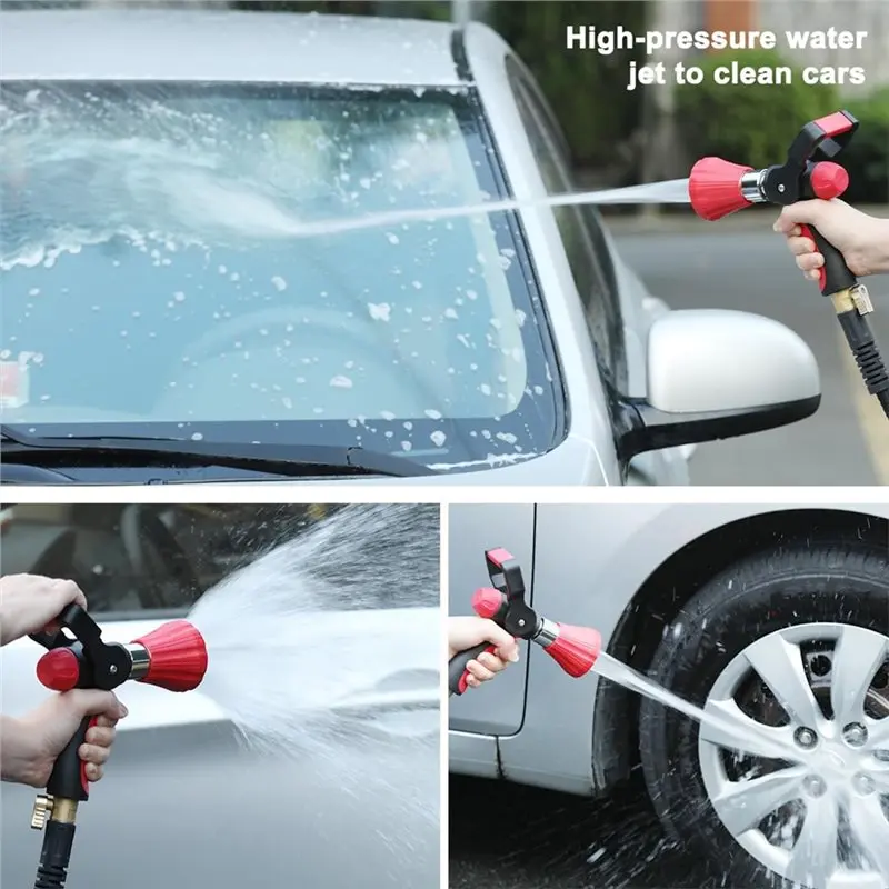 AC23-Garden Hose Nozzle, High Pressure Fireman' S Sprays Nozzle With Lever Handle And Slip Ergonomic Grip-Heavy Duty Design